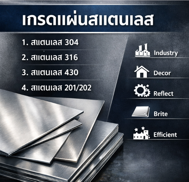 เกรดแผ่นสแตนเลส STANLESS STEEL